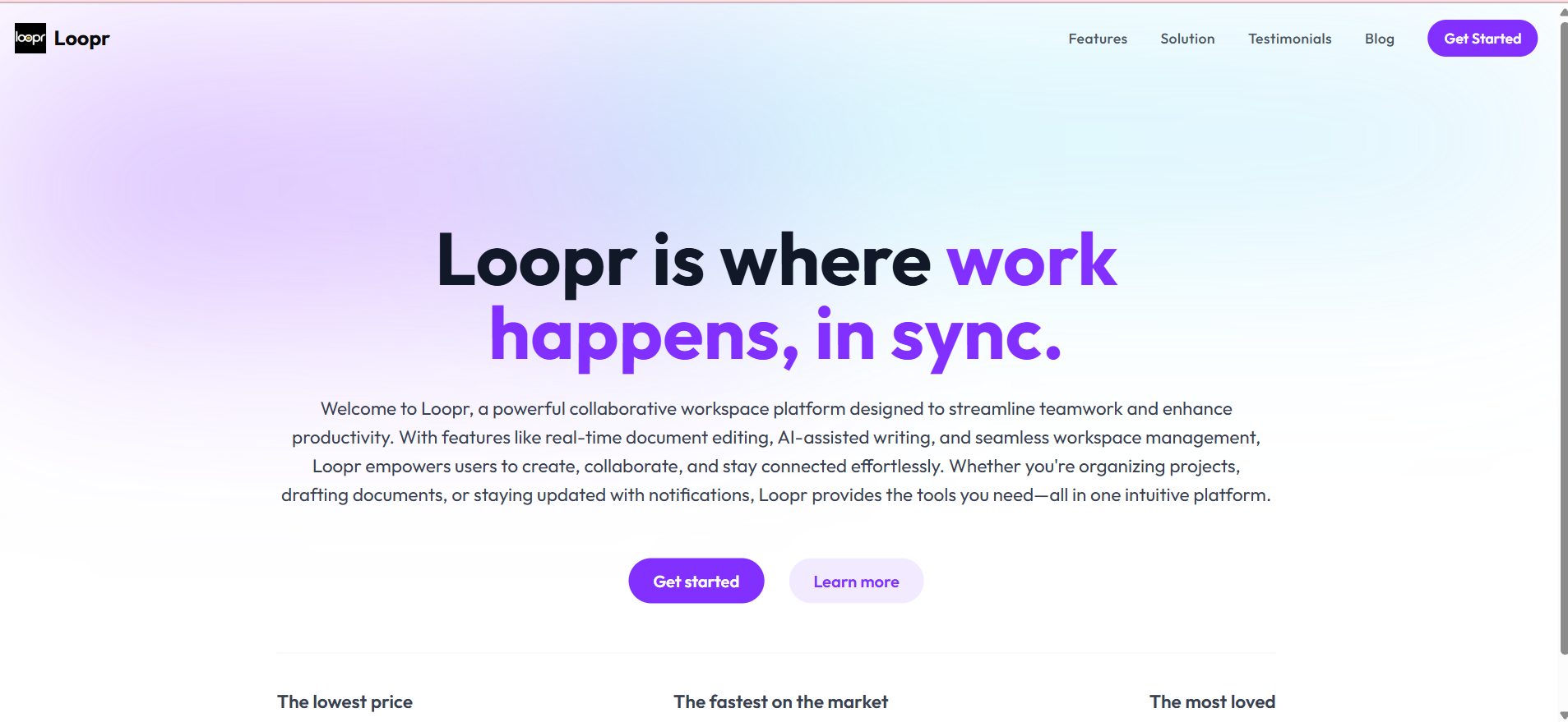 Loopr project screenshot